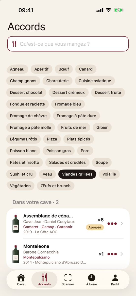 Accords mets-vins